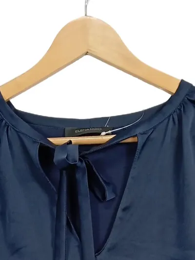 Elena Mirò Damen Bluse Langarm Blau Gr. 38/M Elegant