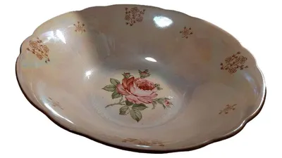 Kahla Porzellan Dekoschale Rosen Florales Muster Beige 23cm