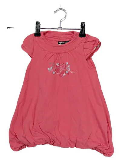 NGS Mädchen Sommerkleid Gr. 80 Rosa Schmetterling Ballonkleid Baumwolle
