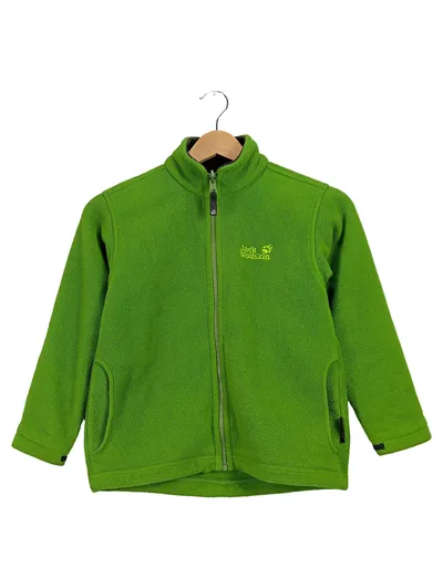 Jack Wolfskin Fleecejacke Kinder Gr. 128 Grün Outdoor Jacke