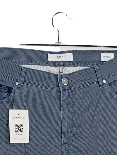 BRAX Cadiz Herren Stoffhose Gr. 52 W33 Blau Straight Fit Baumwolle