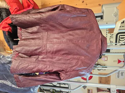 Bexley Damen Motorradjacke Kunstleder Rot Gr. 42/XL Modern Biker Jacke