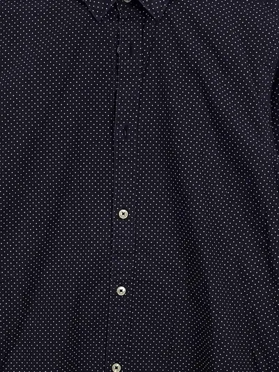 Zara Man Herren Business Hemd Slim Fit Langarm Punkte Blau Gr. S/48