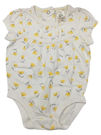 Baby B'gosh Body Gr. 62 0-3M Blumenmuster Gelb Weiß Mädchen