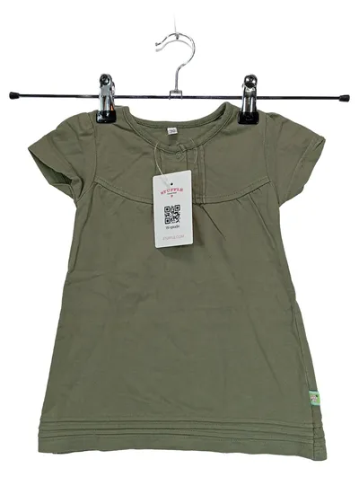 Okay Mädchen Freizeitkleid Gr. 80 Oliv Baumwolle Kurzarm Casual