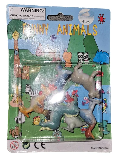 BESTTOY Tierfiguren Set 6er Hahn Ente Hund Nilpferd Spielzeug Kinder