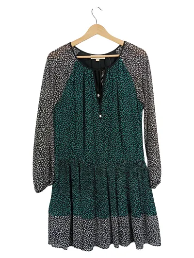Michael Kors Damen Sommerkleid Gr. M Blumenmuster Grün Schwarz Boho