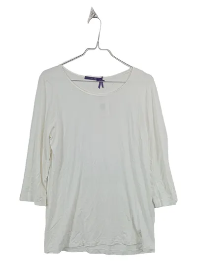 Laurèl Damen Shirt Top 3/4-Arm Basic Weiß Gr. 40 L Viskose Elasthan
