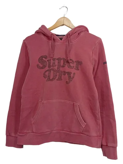 Superdry Damen Kapuzenpullover Hoodie Rosa Gr. 40/L Logo-Print