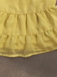 Faded Glory Mädchen Kleid Gr. 68 3-6 Monate Gelb Blumen Stickerei Rüschen Sommer 7