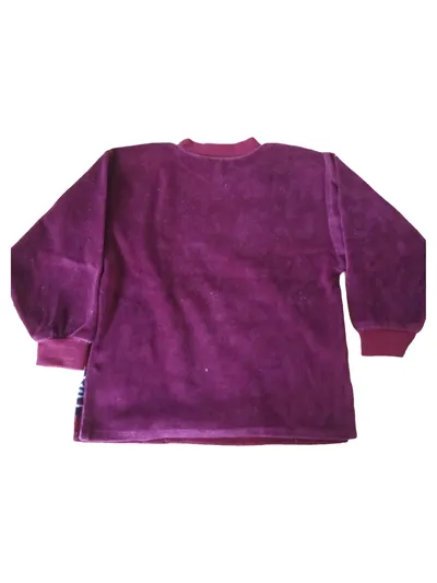 Bates Langarmshirt Gr. 92 Rot Gestreift Blumen Stickerei Nicki Samt Mädchen