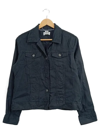Jones & Co Damen Leinen Jacke Schwarz Gr. 38;M Casual Übergangsjacke