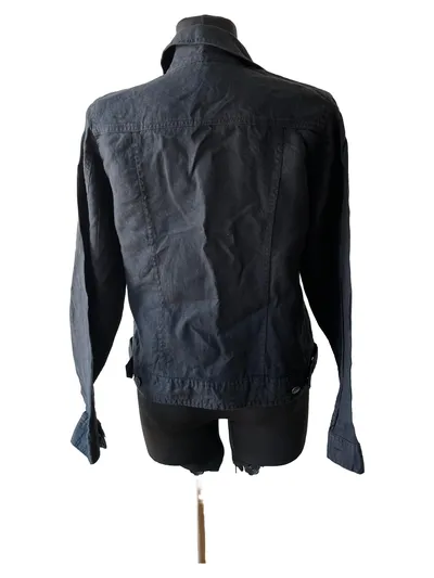 Jones & Co Damen Leinen Jacke Schwarz Gr. 38;M Casual Übergangsjacke