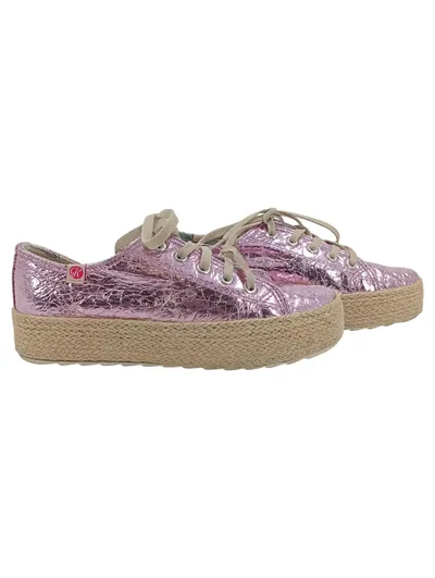 Kylie Crazy Damen Espadrilles Sneaker Rosa Metallic Gr. 38 Plateau