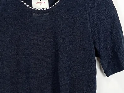 ERICA RÖSSLER Damen T-Shirt Gr. 38 M Basic Blau Viskose Polyacryl