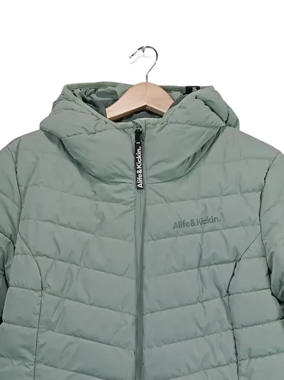 Alife & Kickin Steppjacke Damen Übergangsjacke Kapuze Outdoor Grün Gr. 38 M