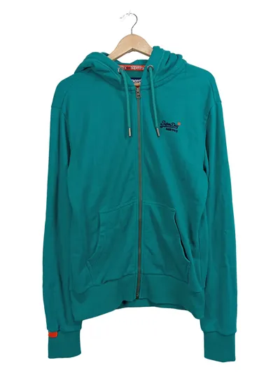 Superdry Herren Sweatjacke Hoodie Kapuzenjacke Gr. 46/S Petrol Casual