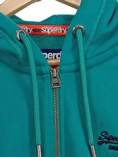 Superdry Herren Sweatjacke Hoodie Kapuzenjacke Gr. 46/S Petrol Casual