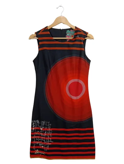 Desigual Damen Sommerkleid Gr. 36 Modern Mehrfarbig Polyester