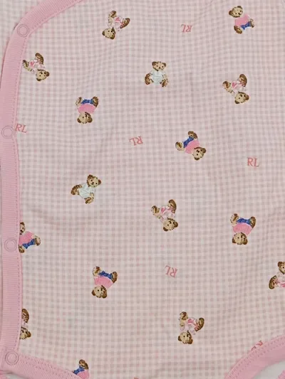 Ralph Lauren Baby Body Mädchen Gr. 74 Rosa Teddybär Wickelbody