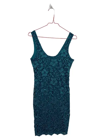 ASOS Kleid Damen Spitze Gr. 42 Petrol Cocktailkleid Party Minikleid Elegant