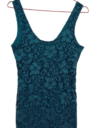 ASOS Kleid Damen Spitze Gr. 42 Petrol Cocktailkleid Party Minikleid Elegant