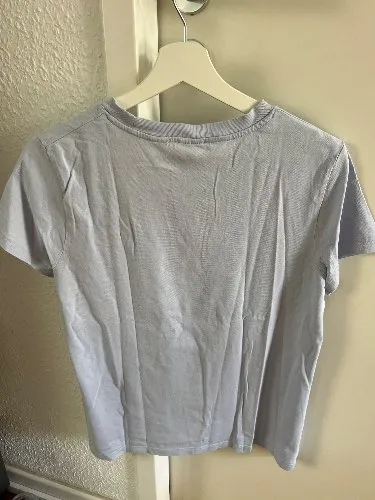 Levi's Damen T-Shirt Gr. M Hellblau Basic Logo Baumwolle Casual