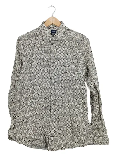 JOOP! Herren Business Hemd Slim Fit Gr. 42 Baumwolle Muster Beige