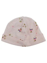 Ralph Lauren Baby Mütze Rosa Teddybären Karo Baumwolle NEU 1