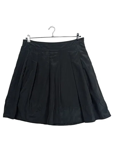 Flame Damen Faltenrock Schwarz Gr. 42/XL Plissee Basic