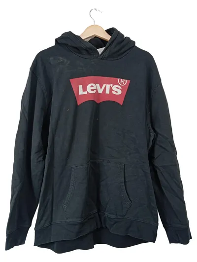 Levi's Herren Kapuzenpullover Hoodie Schwarz XXL Casual Logo-Print