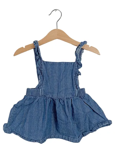Cat & Jack Jeanskleid Baby Mädchen Gr. 68 Blau Punkte Rüschen