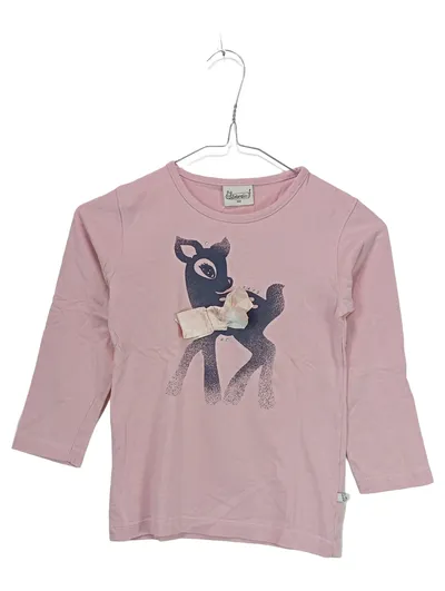 Zebralino Langarmshirt Mädchen Gr. 122 Rosa Reh Motiv Schleife Glitzer Shirt