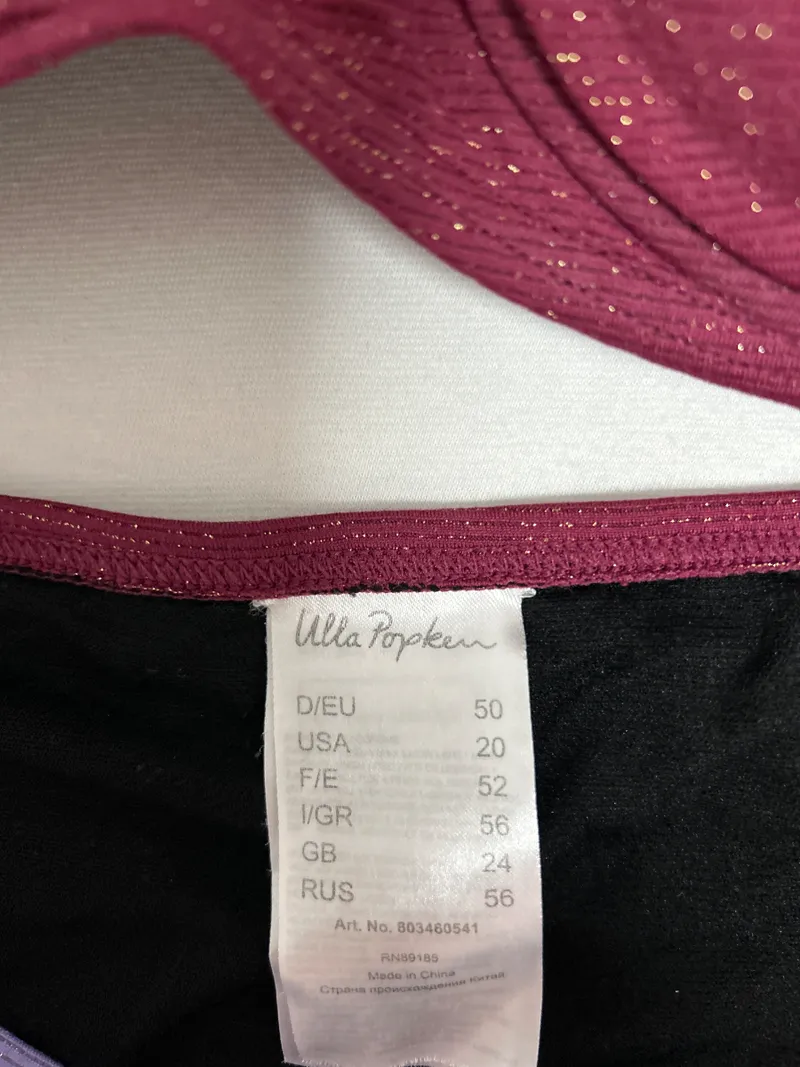 Ulla Popken Damen Bikini Set Gr. 95D Lila Glitzer Bügel NEU 5