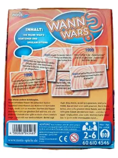 Noris Wann Wars Schätzspiel Quizspiel 2-6 Spieler ab 10 Jahre