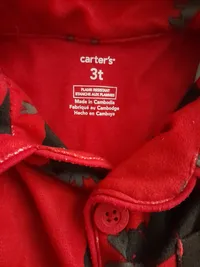 Carter's Kinder Schlafanzug Pyjama Elch Motiv Rot Gr. 98 3T Weihnachten Winter 4