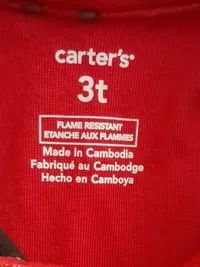 Carter's Kinder Schlafanzug Pyjama Elch Motiv Rot Gr. 98 3T Weihnachten Winter 5