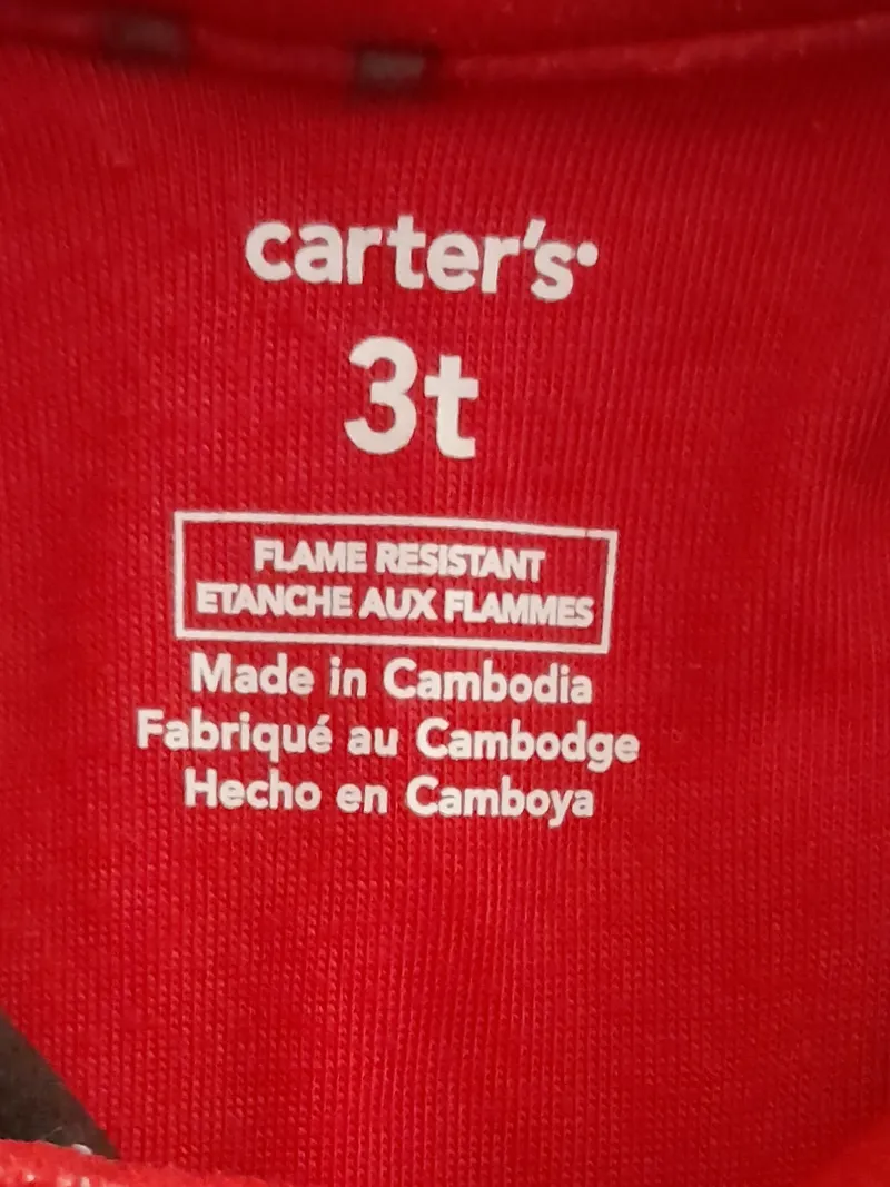 Carter's Kinder Schlafanzug Pyjama Elch Motiv Rot Gr. 98 3T Weihnachten Winter 5