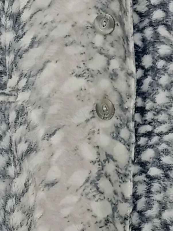Fashion For You Damen Blazer Mantel Gr. 38 Animal Print Weiß Grau 3