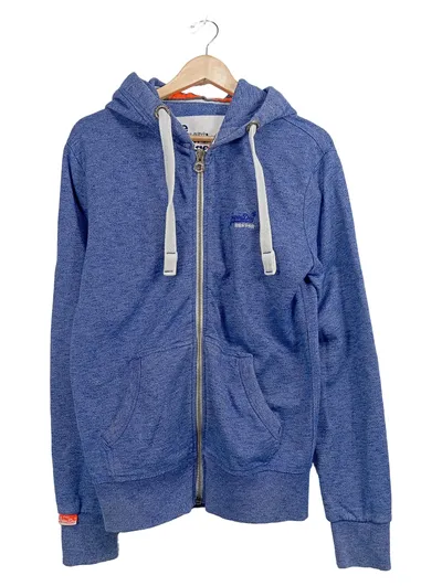 Superdry Herren Kapuzenpullover Hoodie Reißverschluss Blau Gr. S Casual
