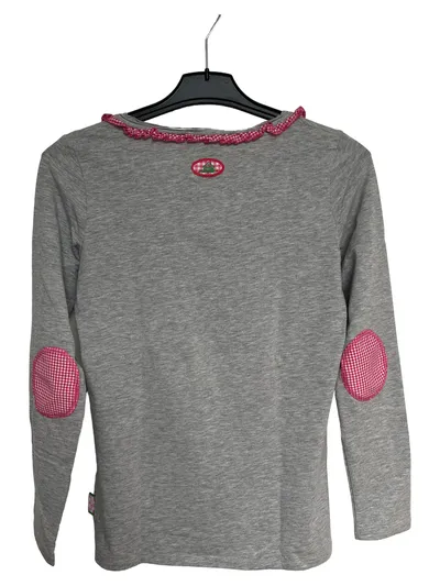 Die Spiegelburg Shirt Langarm Gr. 36/38 S Grau Ziegenmotiv Trachten Rüschen