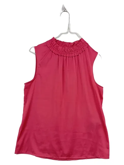 Comma Damen Bluse ärmellos Rüschenkragen Pink Gr. 36 S elegant