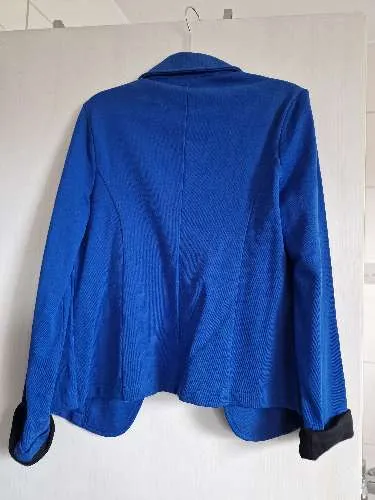 Mexx Damen Blazer Gr. L/42 Blau Baumwolle Casual Jersey