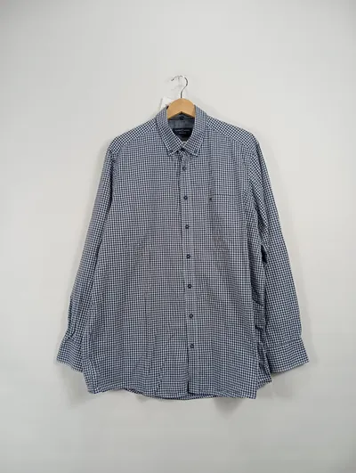 CASAMODA Herren Freizeithemd Comfort Fit kariert blau weiß Gr. XL