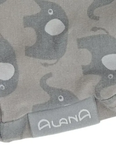 ALANA Baby Mütze Knotenmütze Elefanten Grau Baumwolle Neugeborene