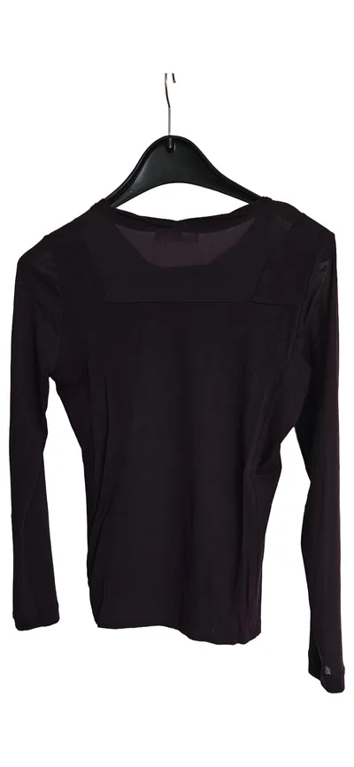 BiBA Damen Langarmshirt Gr. 34/XS Lila Strass Mesh Viskose Elegant Party