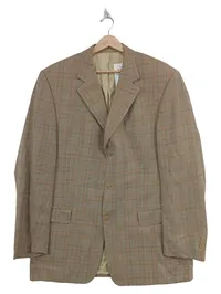 Carl Gross Sakko Herren Kariert Beige Gr. 54 XXL Business Blazer Jacket 1