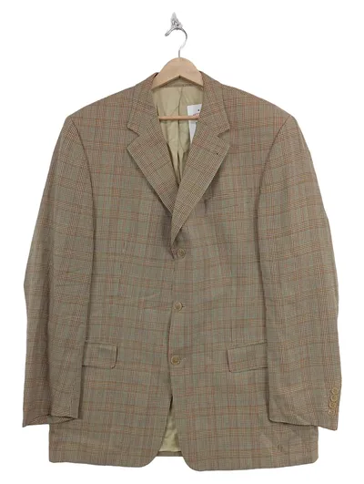 Carl Gross Sakko Herren Kariert Beige Gr. 54 XXL Business Blazer Jacket
