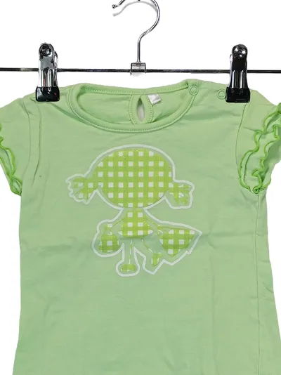 OKAY Baby Mädchen T-Shirt Gr. 80 Grün Kleeblatt Rüschen Baumwolle