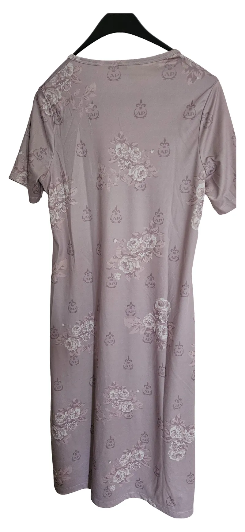 Alfredo Pauly Nachthemd Damen Rosa Blumenmuster Logo Gr. 36-38 Kurzarm Polyester 2